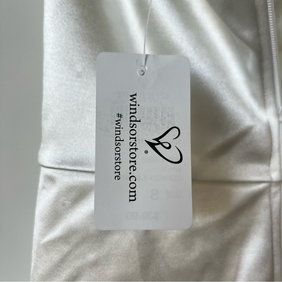 NWT Windsor, Lennox Formal One-Shoulder Satin Mini Dress, White, Size Small - Picture 5 of 12